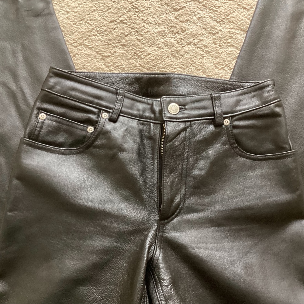 VINTAGE BLACK LEATHER LINED DRESS PANTS by NEWPORT NEWS LADIES SIZE 4